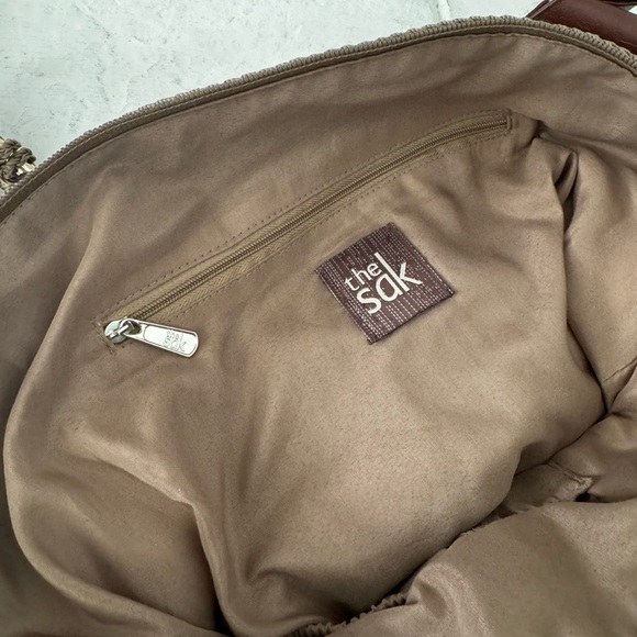 EUC The Sak large brown bucket lined crochet tote beach bag - Picture 8 of 8